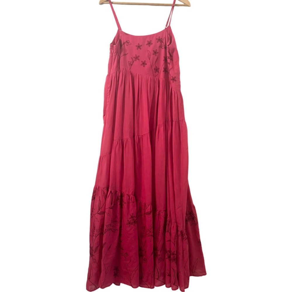 Anthropologie Samant Chauhan Asymmetrical Maxi Dress in Pink Size M - Picture 9 of 10